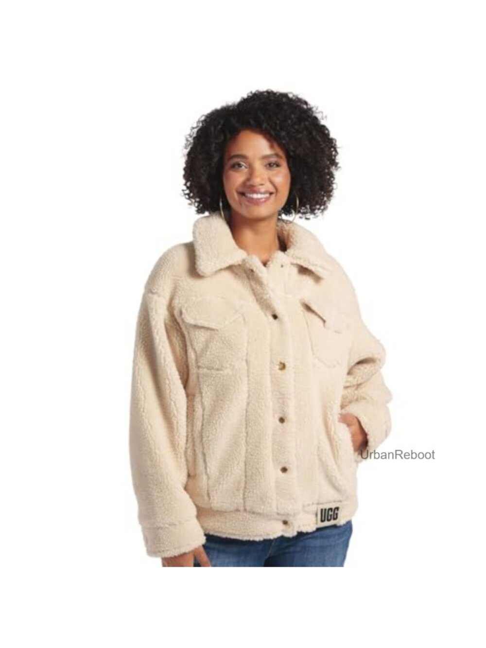 Sherpa Trucker Jacket Fleece Lined Snap Front